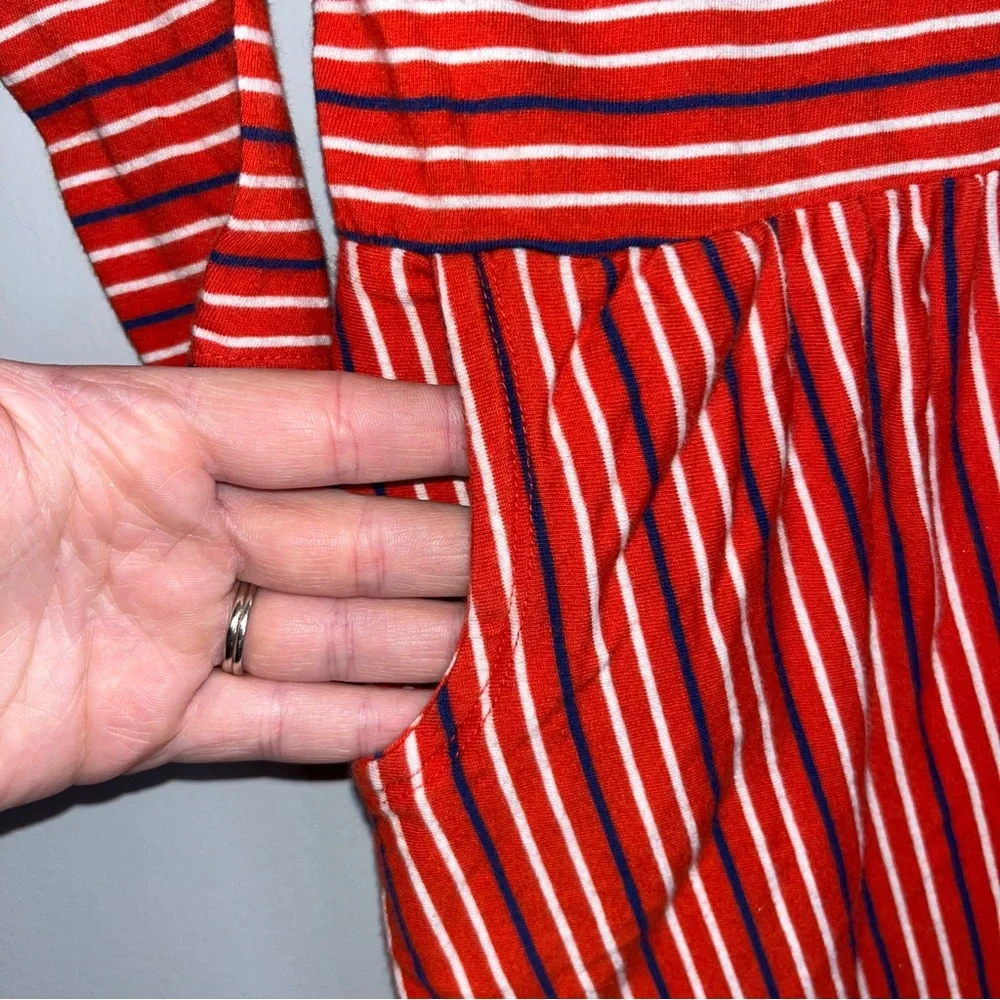 Old Navy Orange and White Striped Kids Dress XS 5